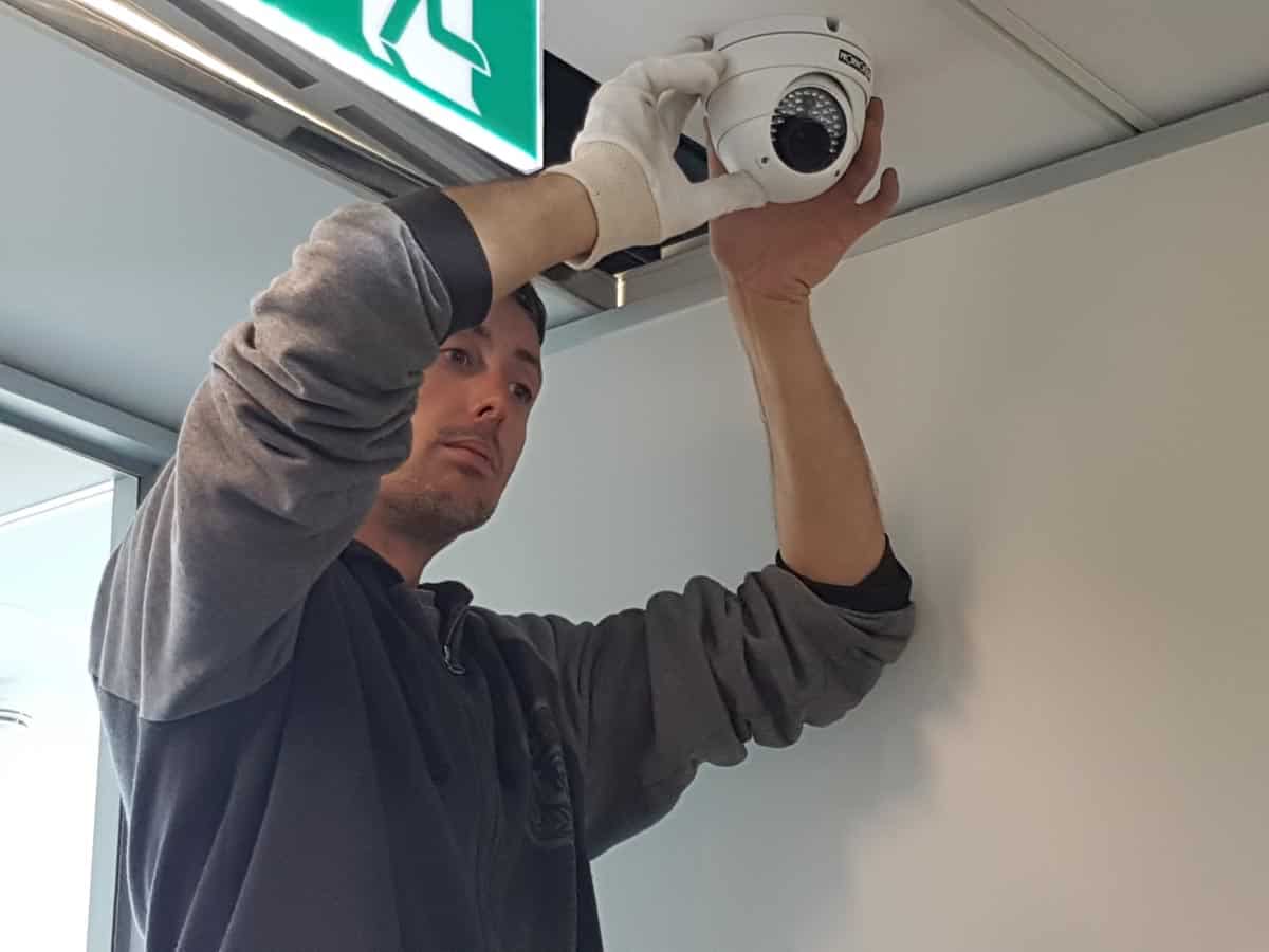 BPoint Technician Installing Commercial CCTV