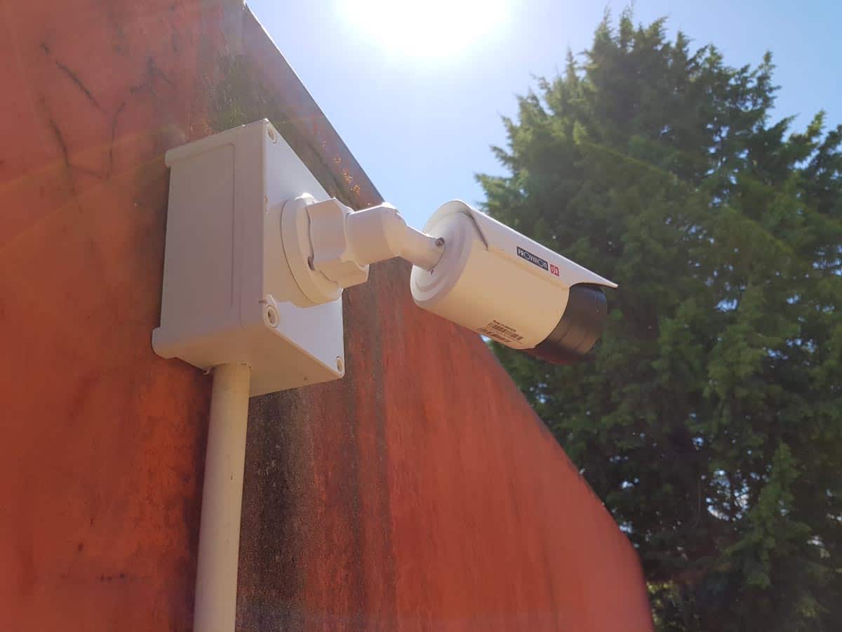 Bullet CCTV Mounted on Wall