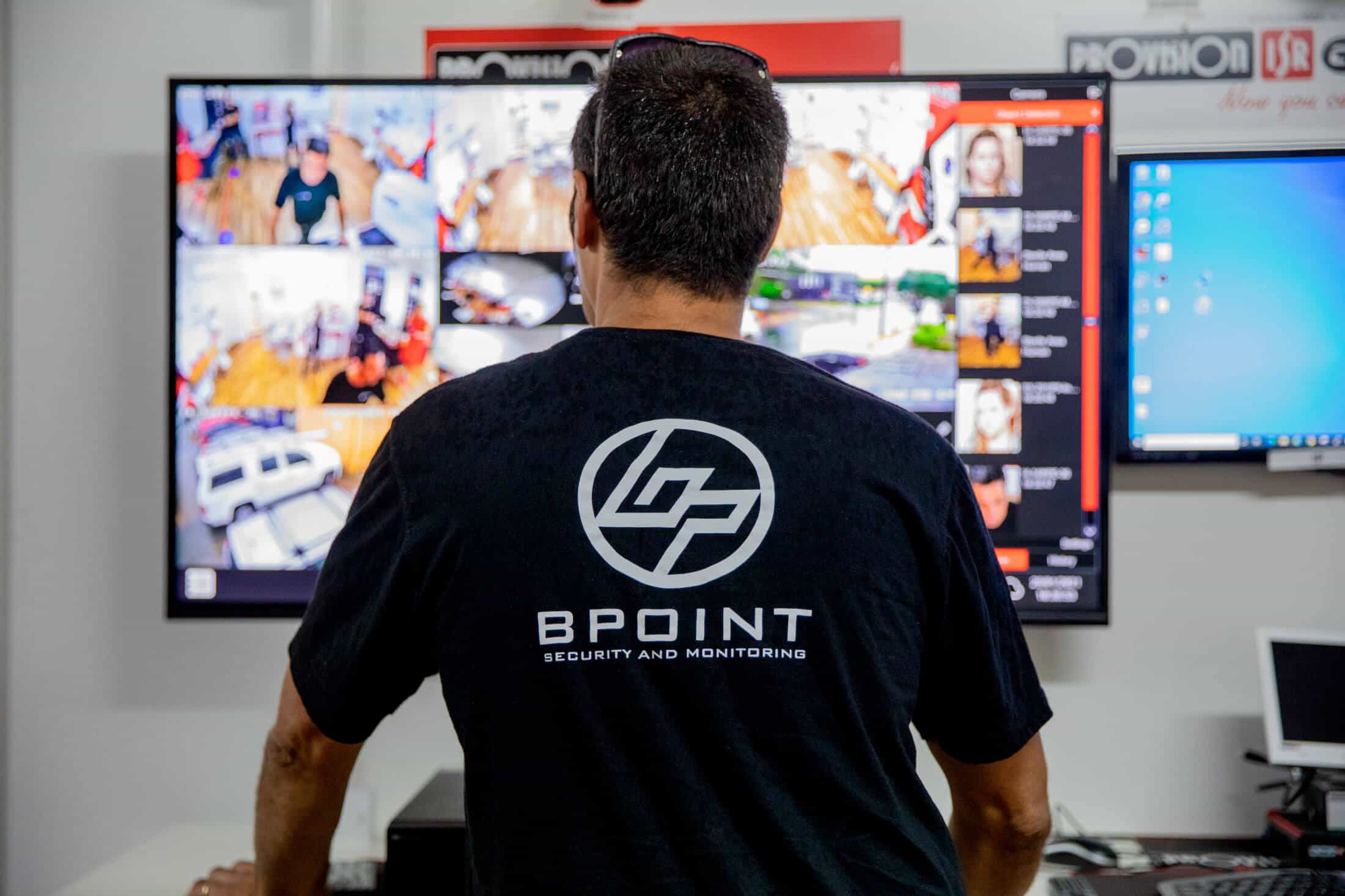 Man monitoring the CCTV