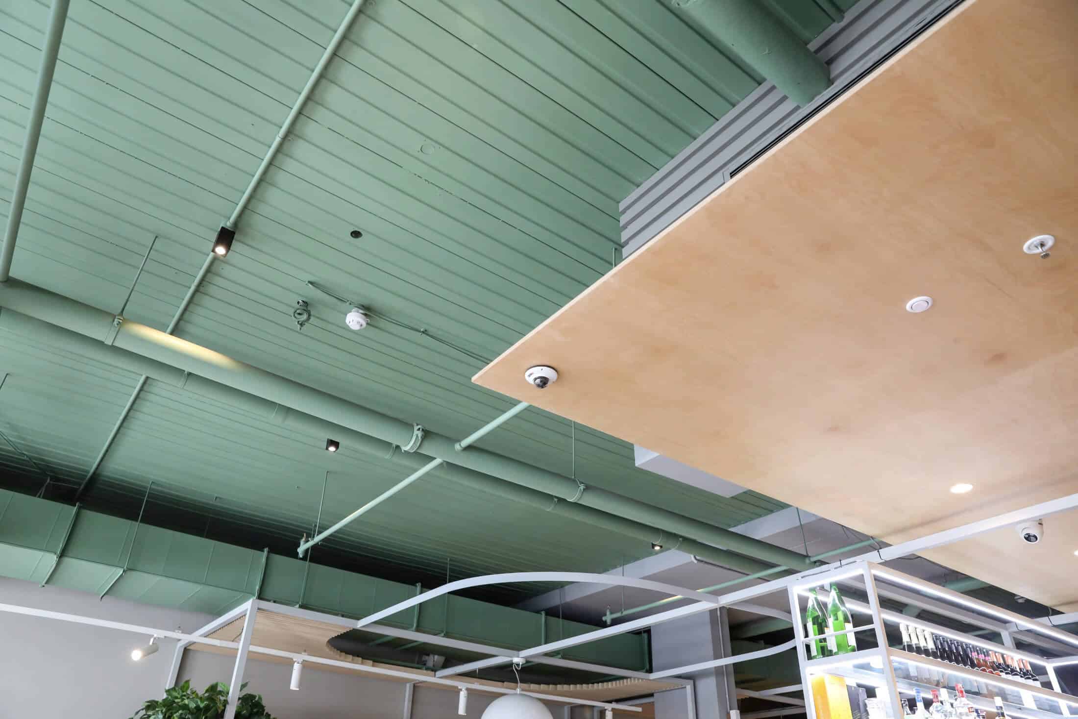 Ceiling with different cameras