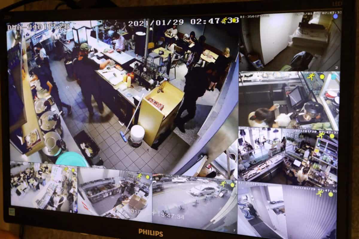 Multi-camera recording of a commercial kitchen and service counter