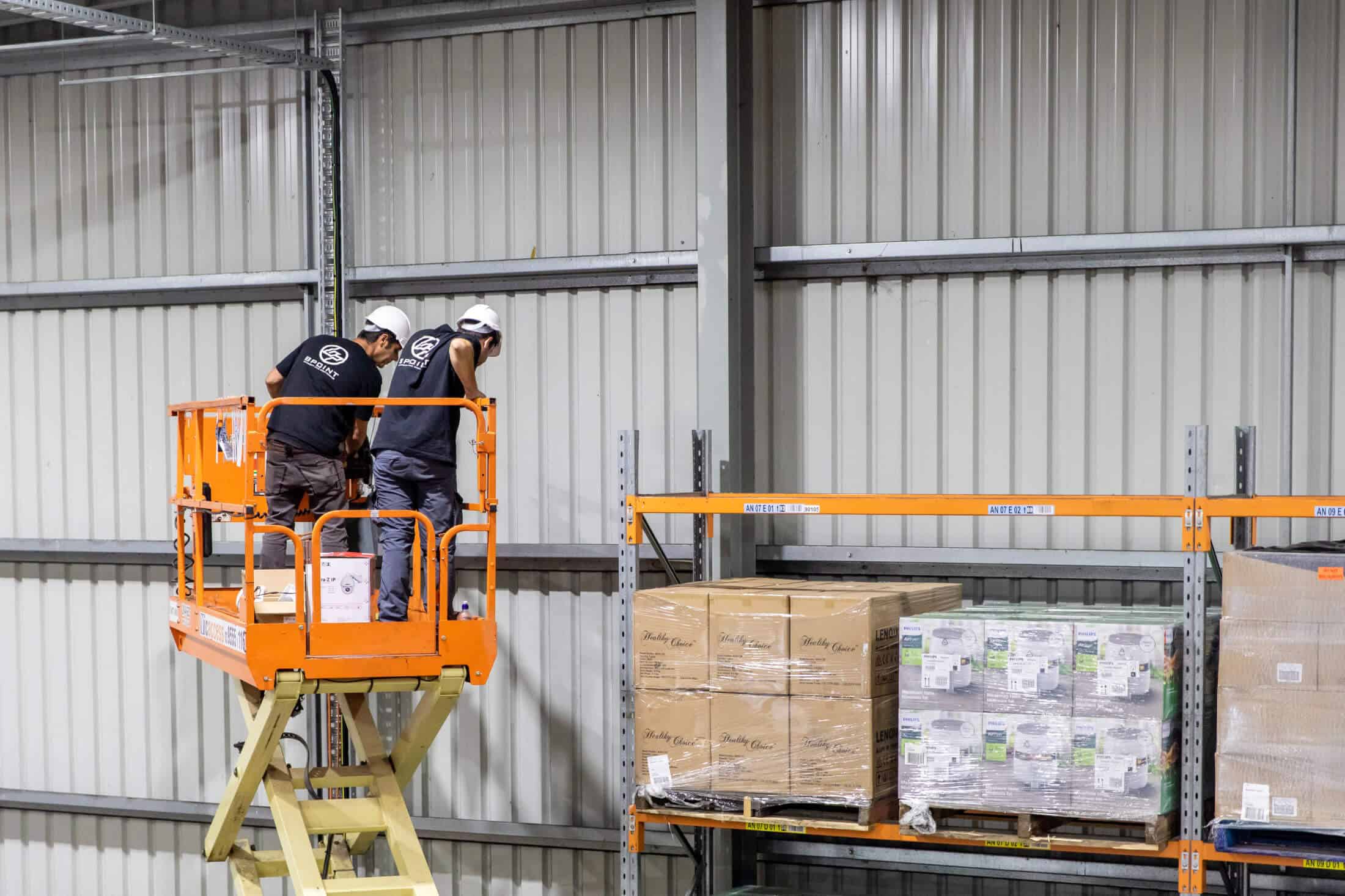 Two men working for CCTV installation