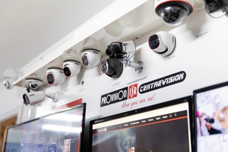 Range of commercial dome and bullet cameras on display